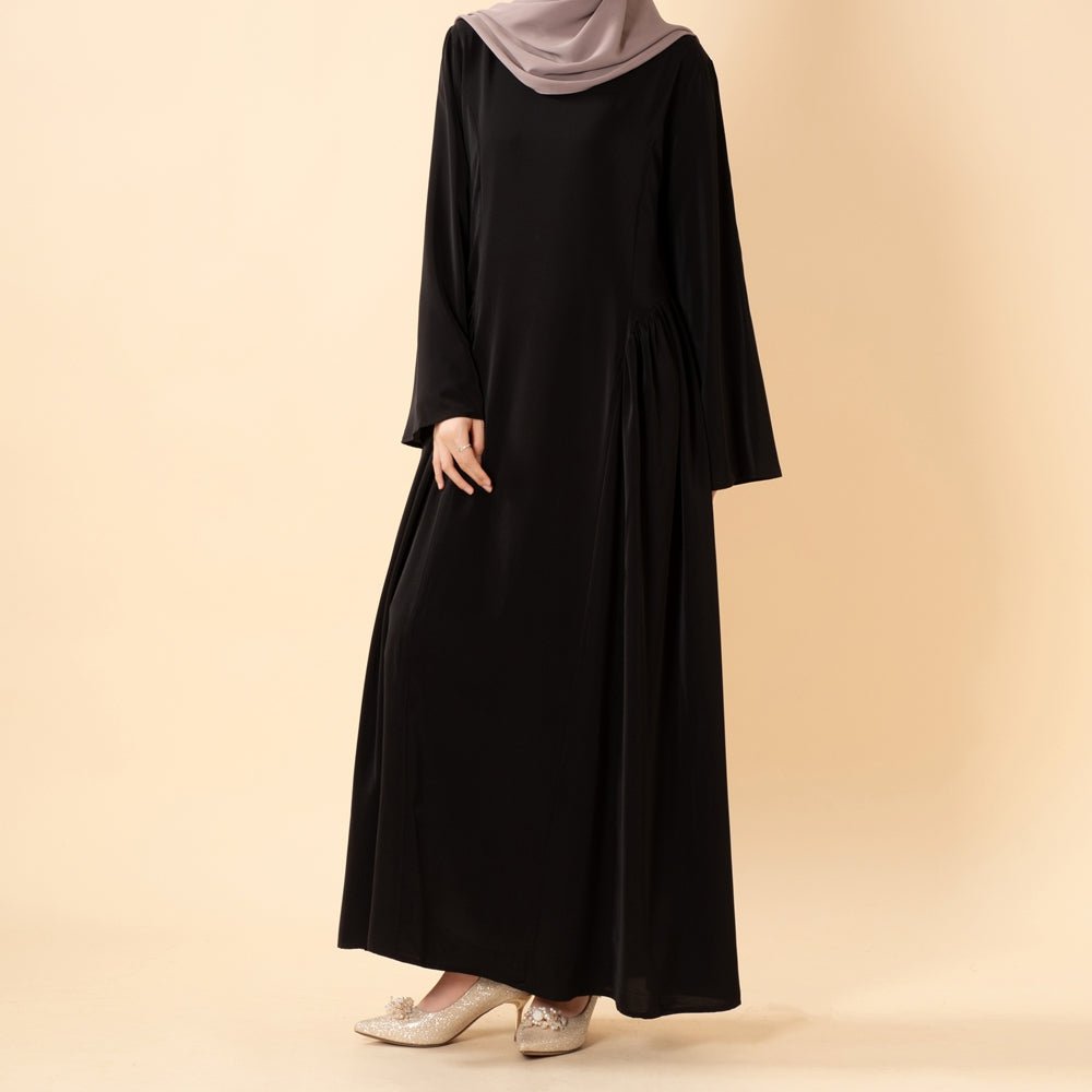 Nida Flared Maxi Dress with Pleated A-Line Skirt & Wide Bell Sleeves(MS435)